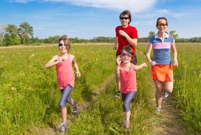 Family fitness walking
